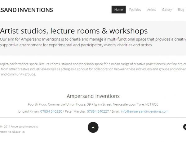 Contemporary art gallery website design